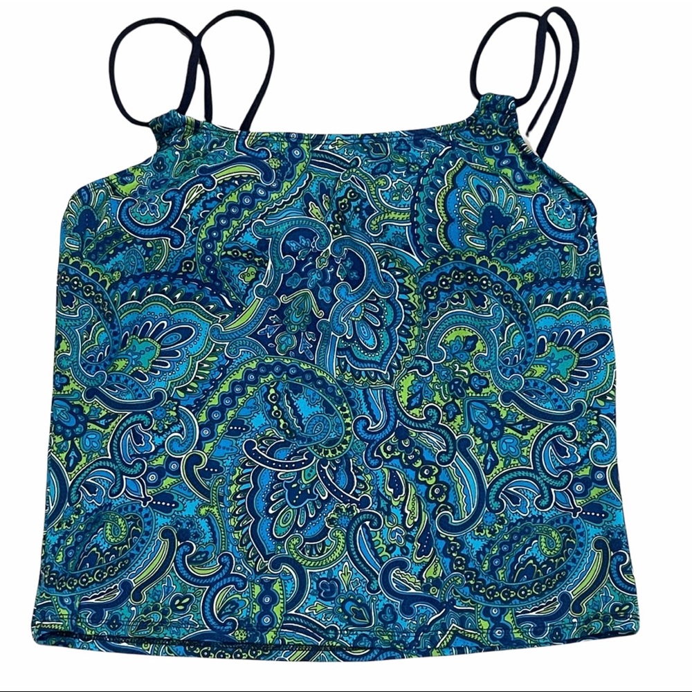 KATHY IRELAND Tankini Swim Top with Built in Bra Size 14